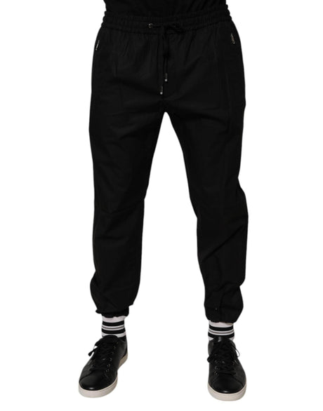 Dolce & Gabbana Black Cotton Men Jogger Sweatpants Pants - Hilstor