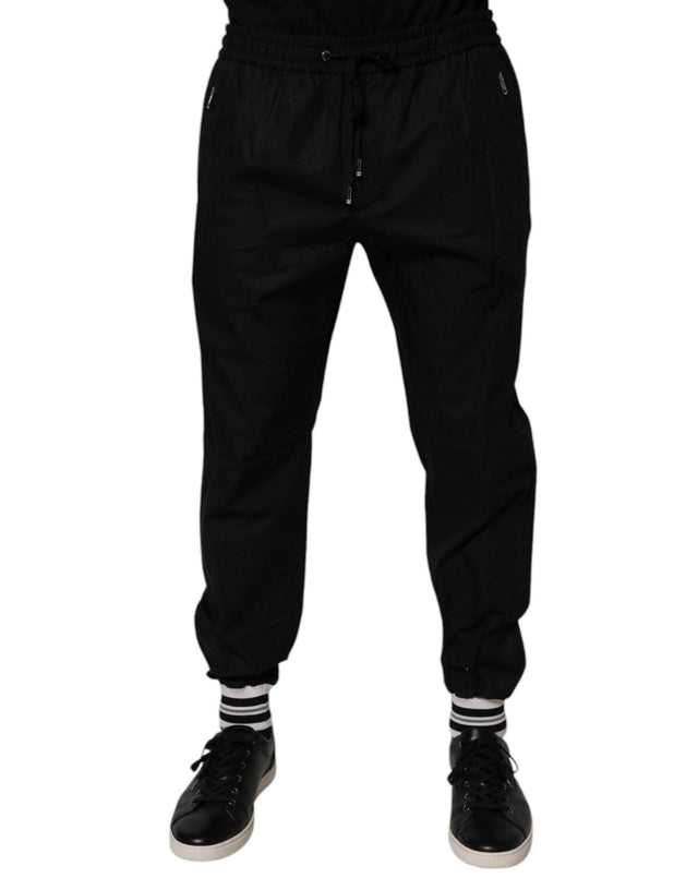 Dolce & Gabbana Black Cotton Men Jogger Sweatpants Pants - Hilstor