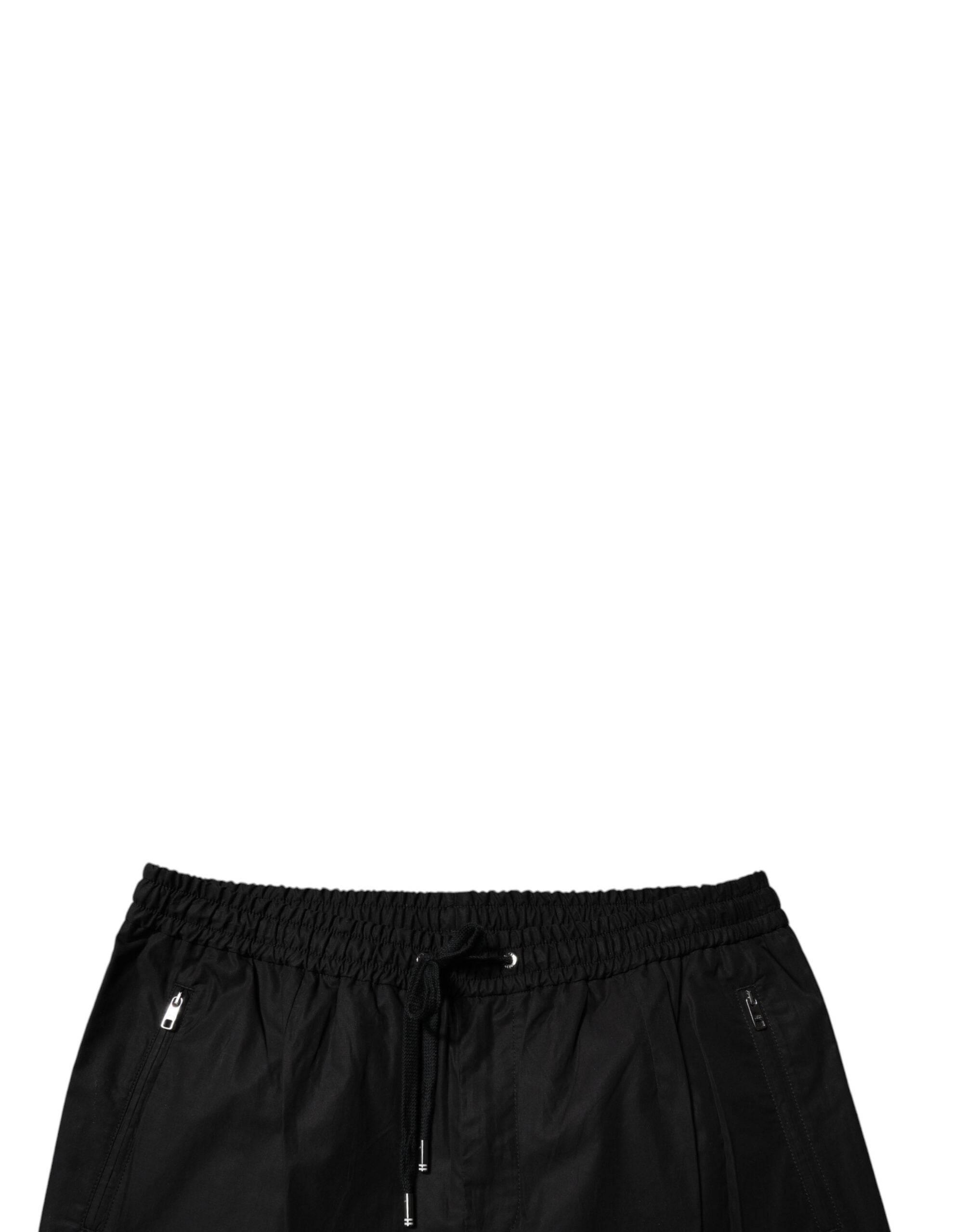 Dolce & Gabbana Black Cotton Men Jogger Sweatpants Pants - Hilstor