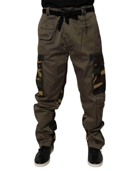 Dolce & Gabbana Multicolor Patchwork Camouflage Cargo Pants - Hilstor
