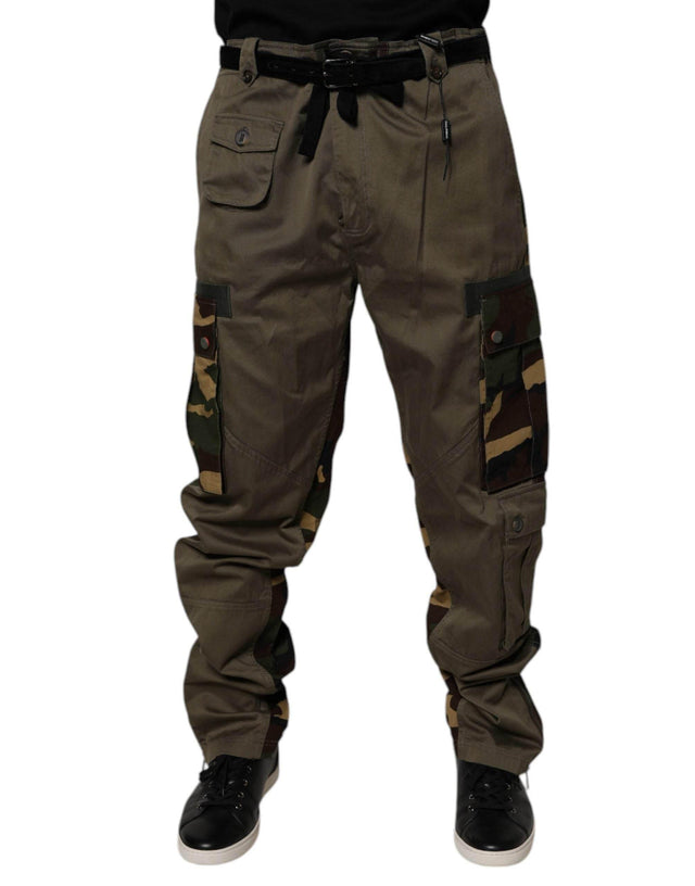 Dolce & Gabbana Multicolor Patchwork Camouflage Cargo Pants - Hilstor