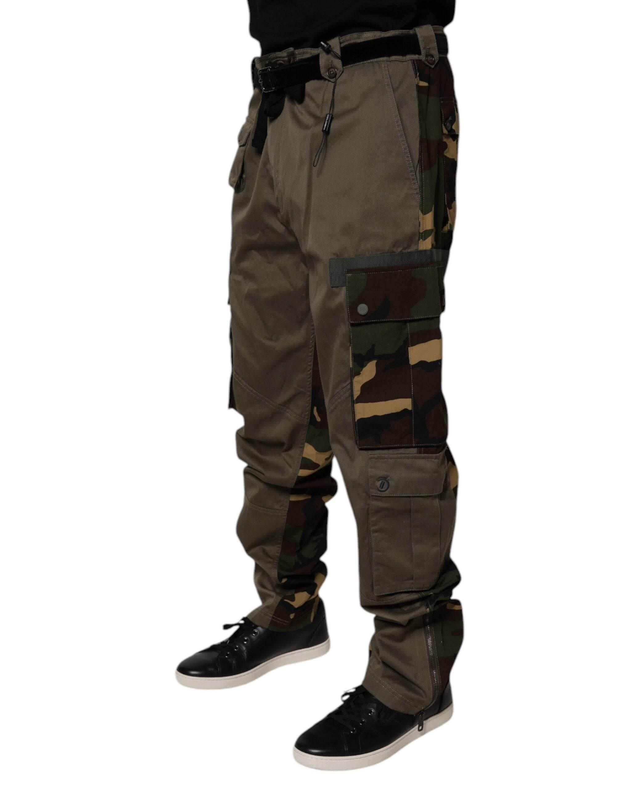 Dolce & Gabbana Multicolor Patchwork Camouflage Cargo Pants - Hilstor