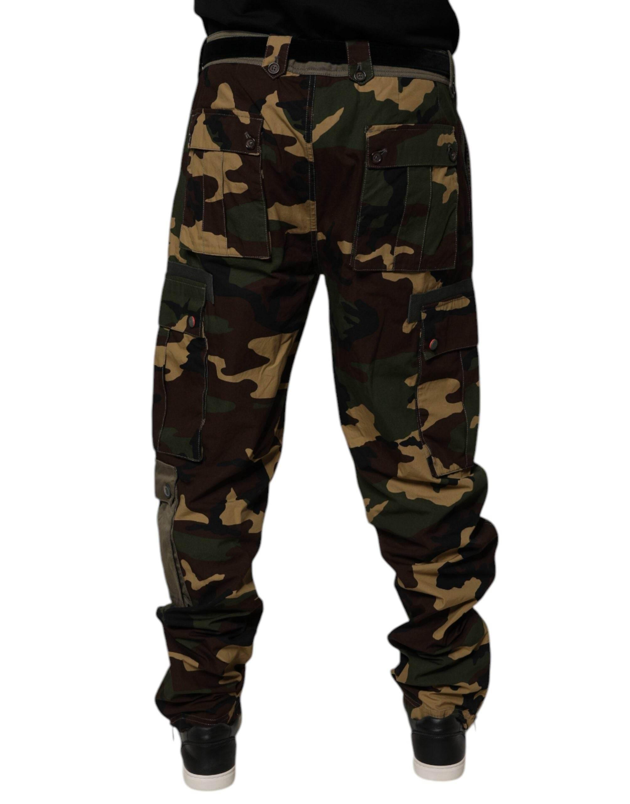 Dolce & Gabbana Multicolor Patchwork Camouflage Cargo Pants - Hilstor