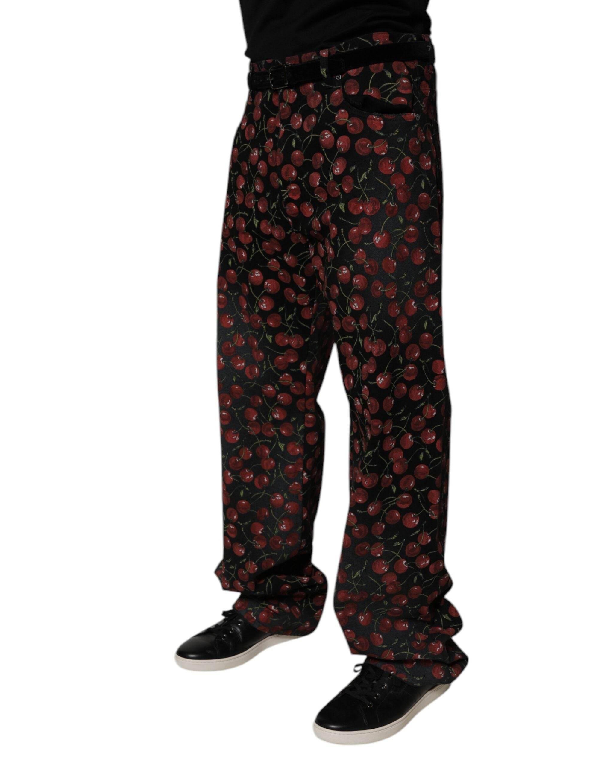 Dolce & Gabbana Black Cherry Cotton Straight Men Denim Jeans - Hilstor