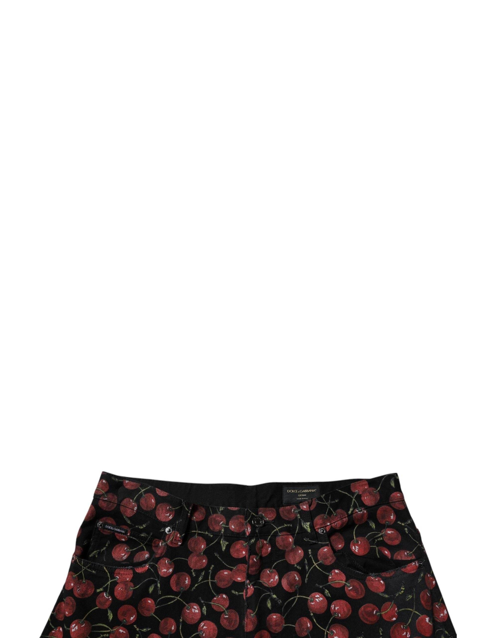 Dolce & Gabbana Black Cherry Cotton Straight Men Denim Jeans - Hilstor