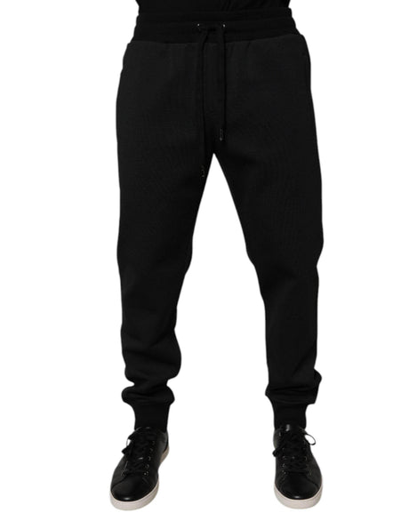 Dolce & Gabbana Black Polyester Men Jogger Sweatpants Pants - Hilstor