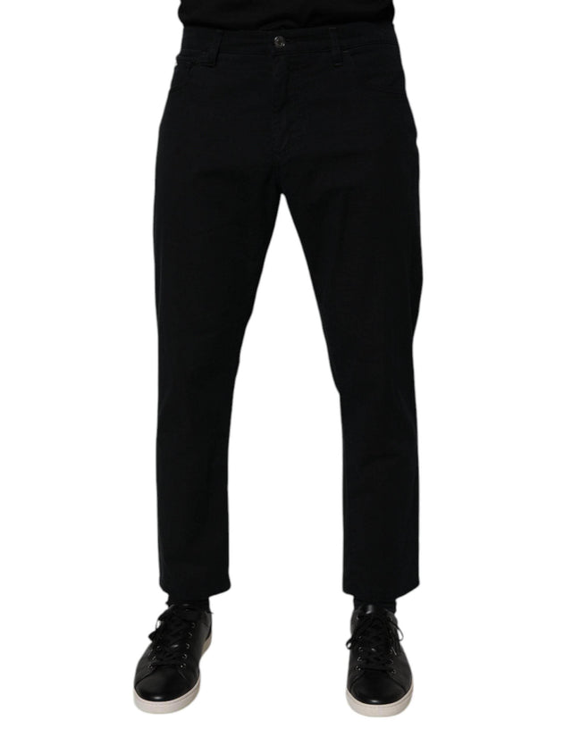 Dolce & Gabbana Dark Blue Cotton Stretch Loose Men Denim Jeans - Hilstor