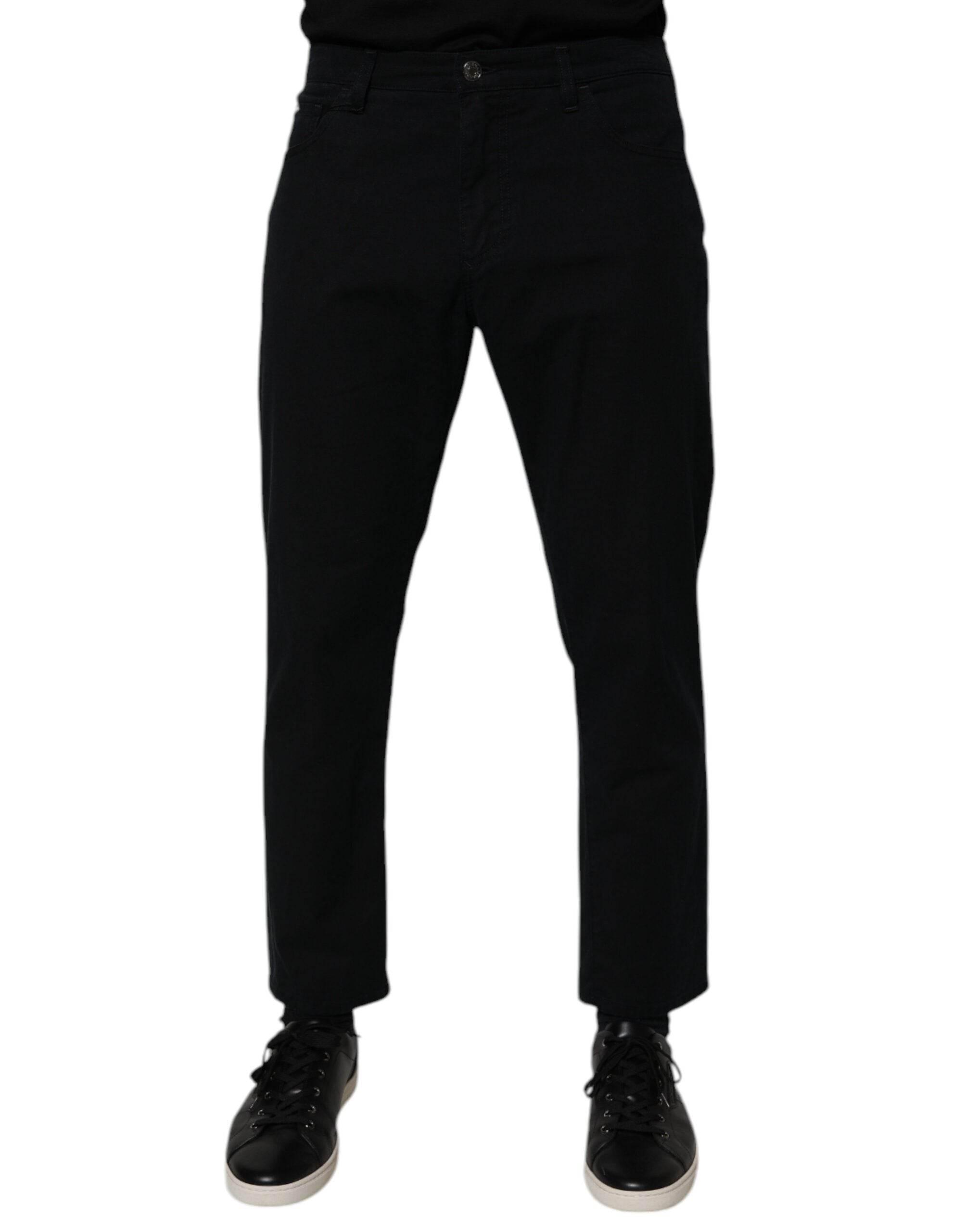 Dolce & Gabbana Dark Blue Cotton Stretch Loose Men Denim Jeans - Hilstor