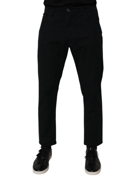 Dolce & Gabbana Dark Blue Cotton Stretch Loose Men Denim Jeans - Hilstor