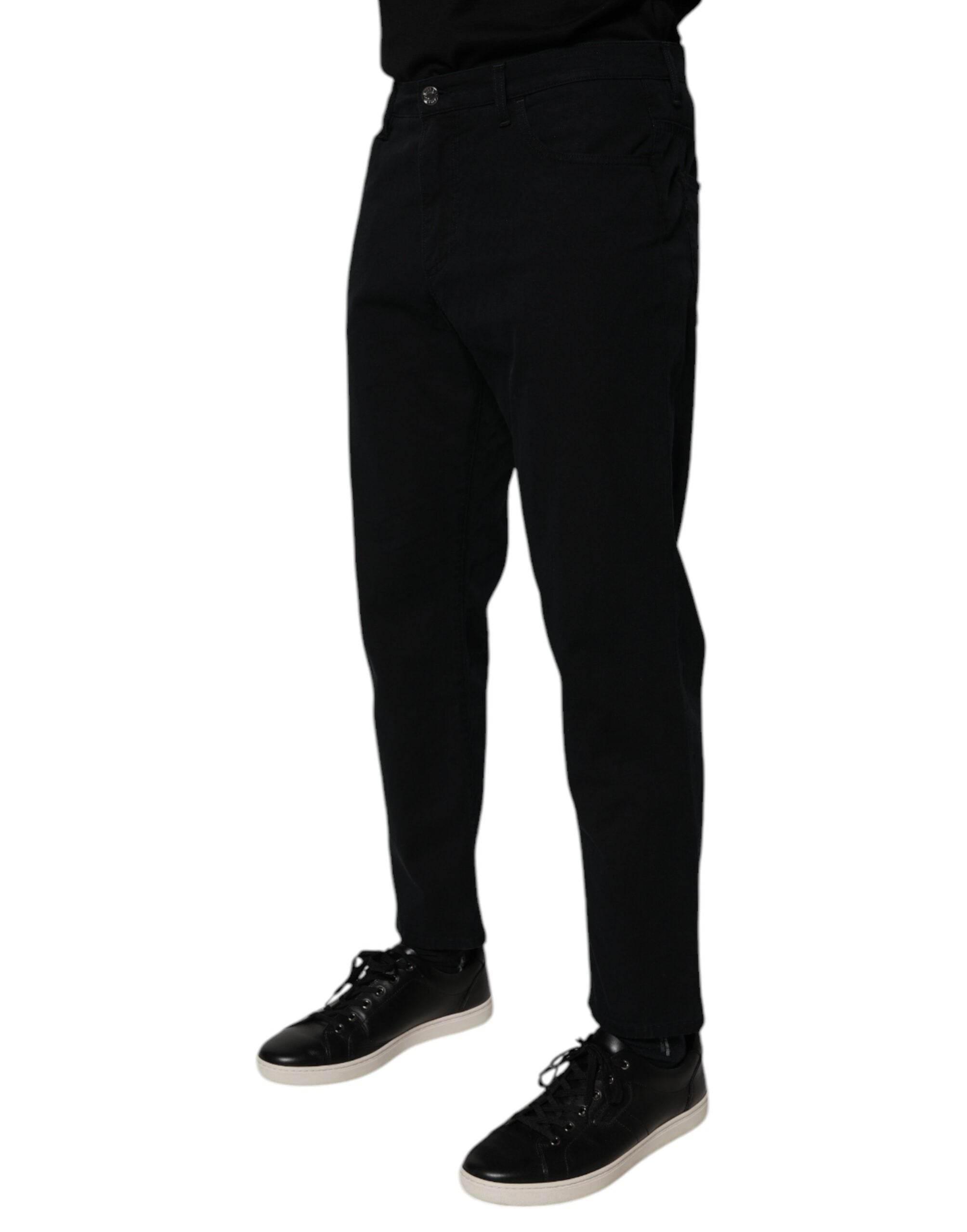 Dolce & Gabbana Dark Blue Cotton Stretch Loose Men Denim Jeans - Hilstor