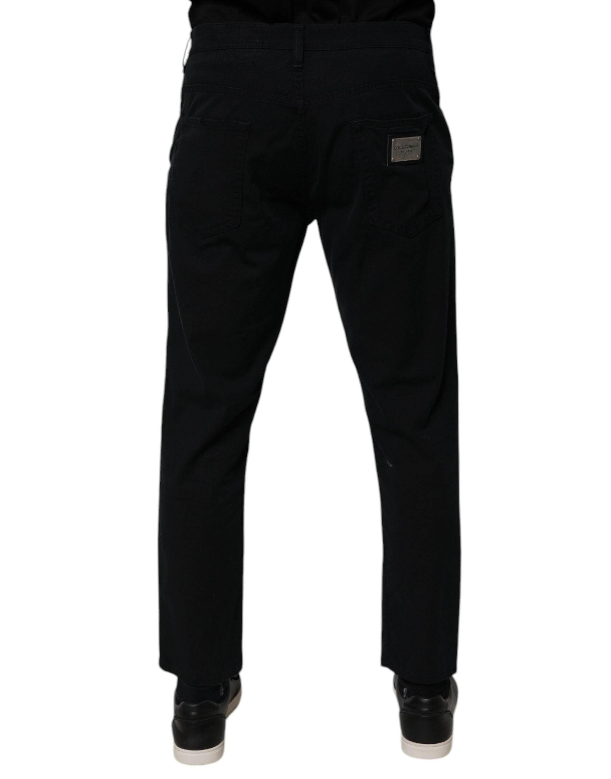 Dolce & Gabbana Dark Blue Cotton Stretch Loose Men Denim Jeans - Hilstor