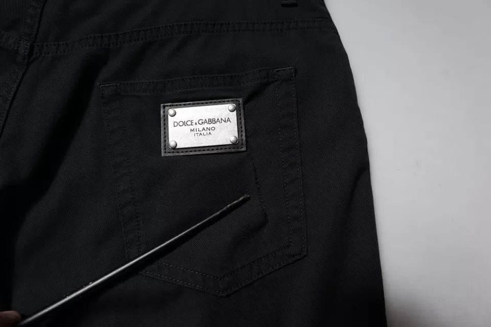 Dolce & Gabbana Dark Blue Cotton Stretch Loose Men Denim Jeans - Hilstor