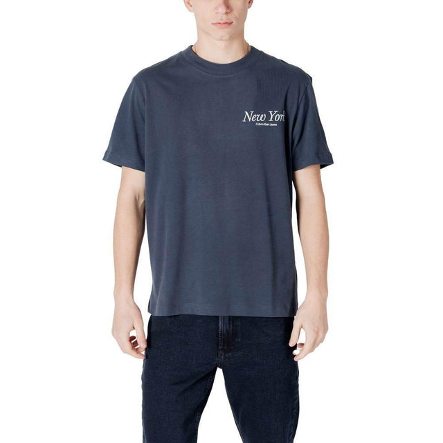 Calvin Klein Jeans Blue Cotton T-Shirt - Hilstor