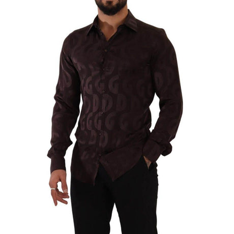 Dolce & Gabbana Bordeaux Silk Shirt - Hilstor