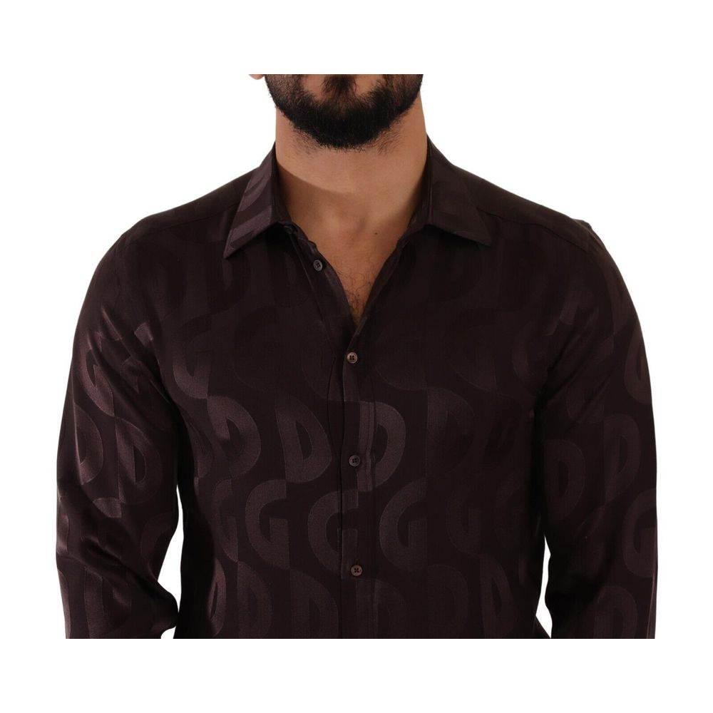 Dolce & Gabbana Bordeaux Silk Shirt - Hilstor