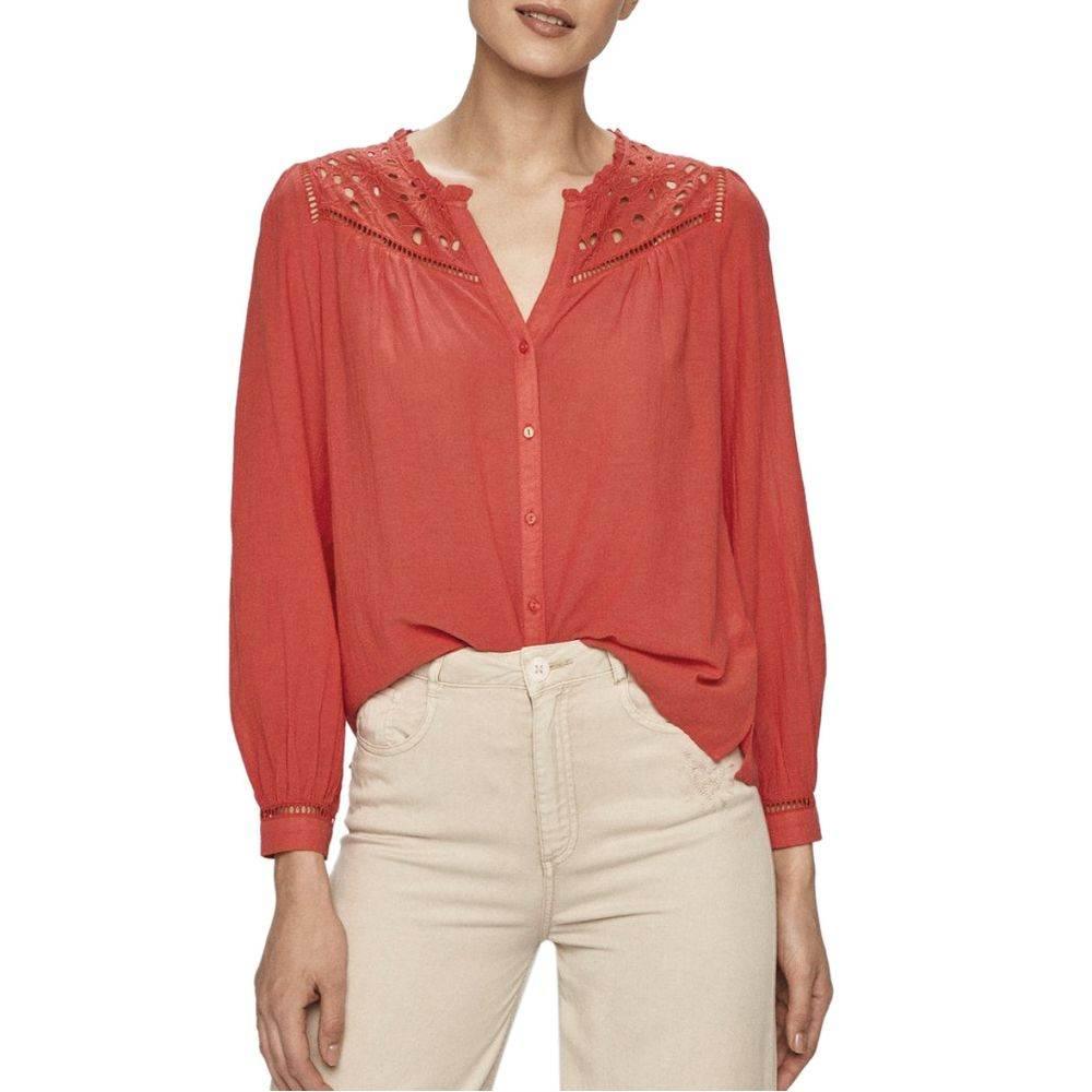 Pepe Jeans Red Viscose Shirt - Hilstor