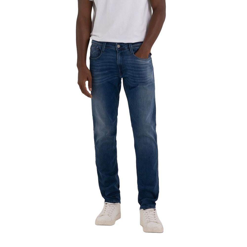Replay Blue Cotton Jeans & Pant - Hilstor