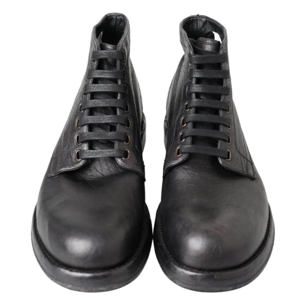 Dolce & Gabbana Black Leather Boot - Hilstor