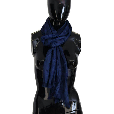 Costume National Blue Silk Material Scarf - Hilstor
