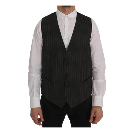 Dolce & Gabbana Gray Wool Vest - Hilstor