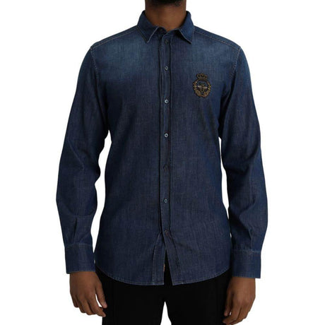 Dolce & Gabbana Blue Cotton Shirt - Hilstor