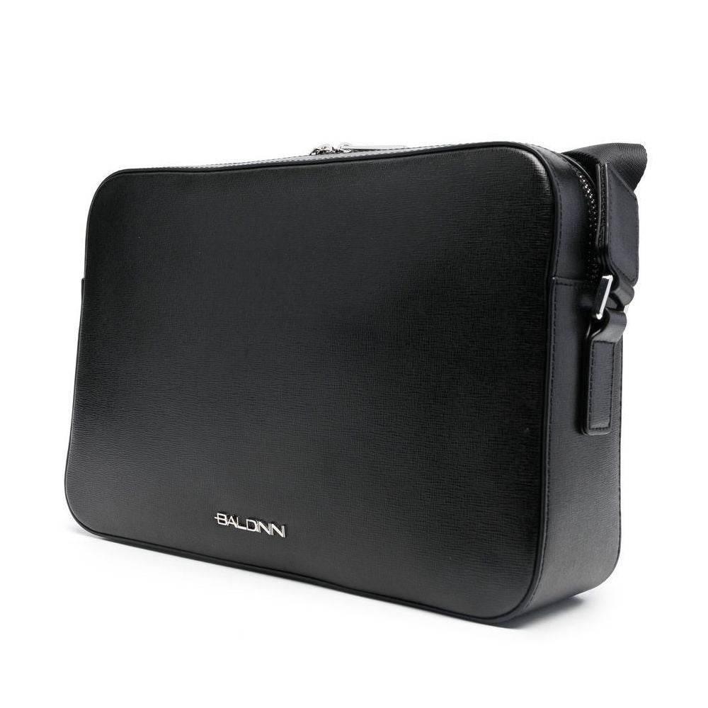 Baldinini Trend Black Leather Di Calfskin Shoulder Bag - Hilstor
