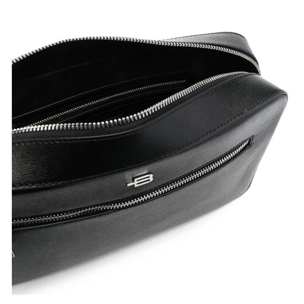 Baldinini Trend Black Leather Di Calfskin Shoulder Bag - Hilstor