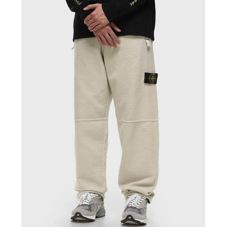 Stone Island White Cotton Men's Trouser - Hilstor