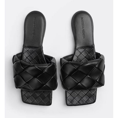 Bottega Veneta Black Leather Sandal - Hilstor
