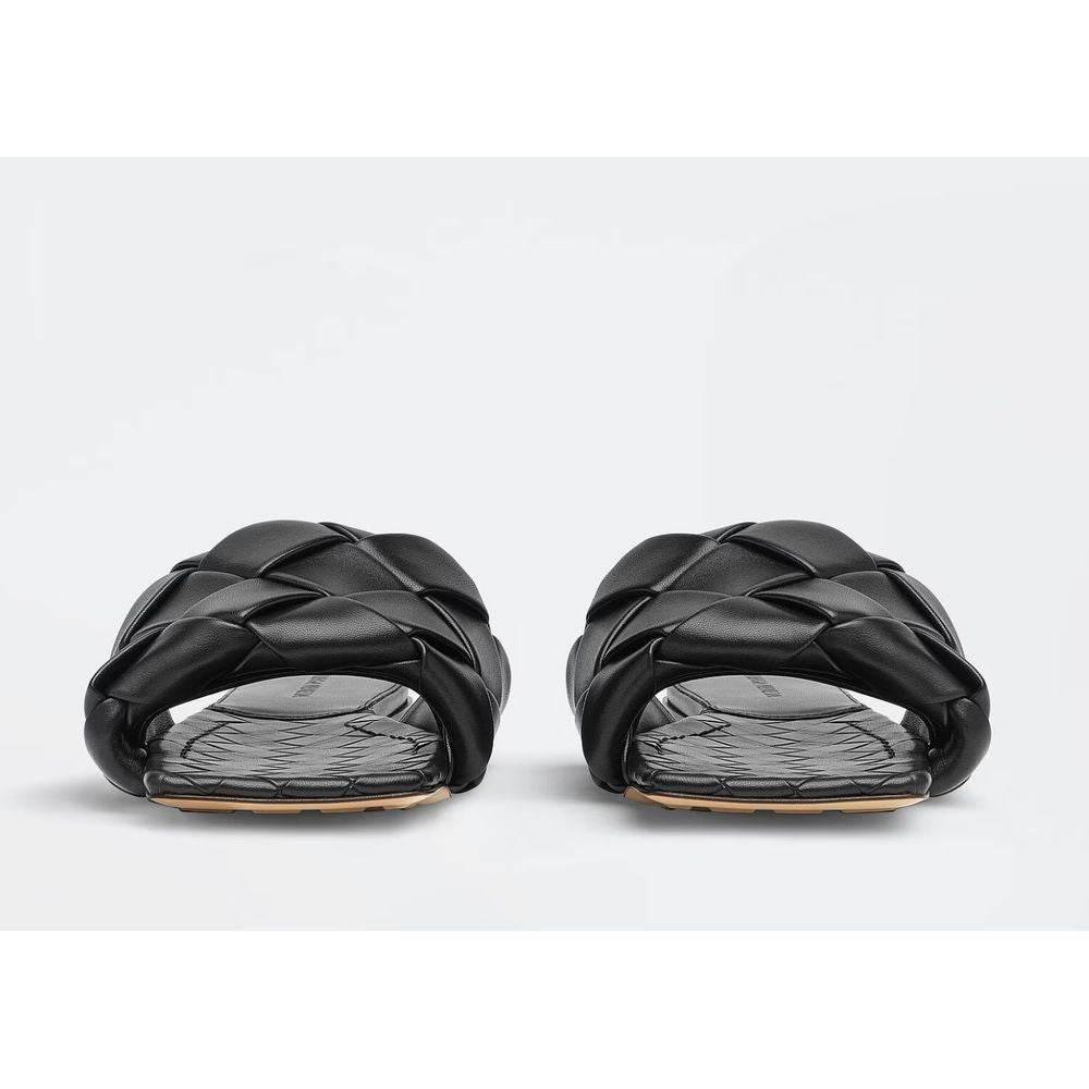 Bottega Veneta Black Leather Sandal - Hilstor