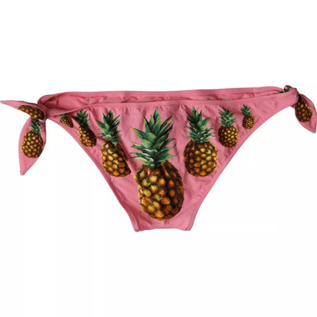Dolce & Gabbana Pink Pineapple Swimsuit Bikini Bottom Swimwear - Hilstor