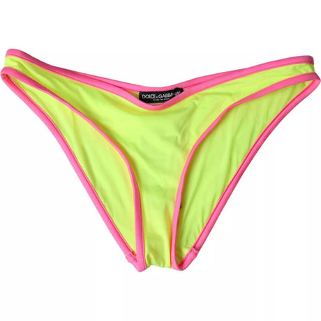 Dolce & Gabbana Yellow Pink Nylon Swimwear Bottom Beachwear Bikini - Hilstor