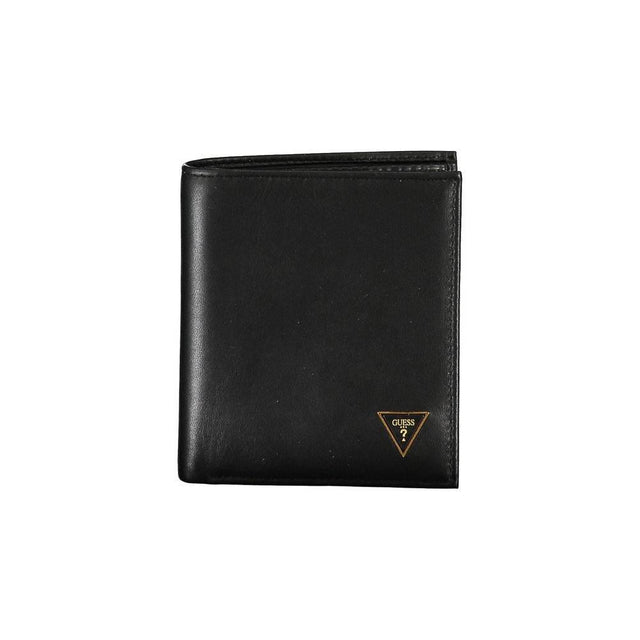 Guess Jeans Sleek Black Leather Wallet - Hilstor