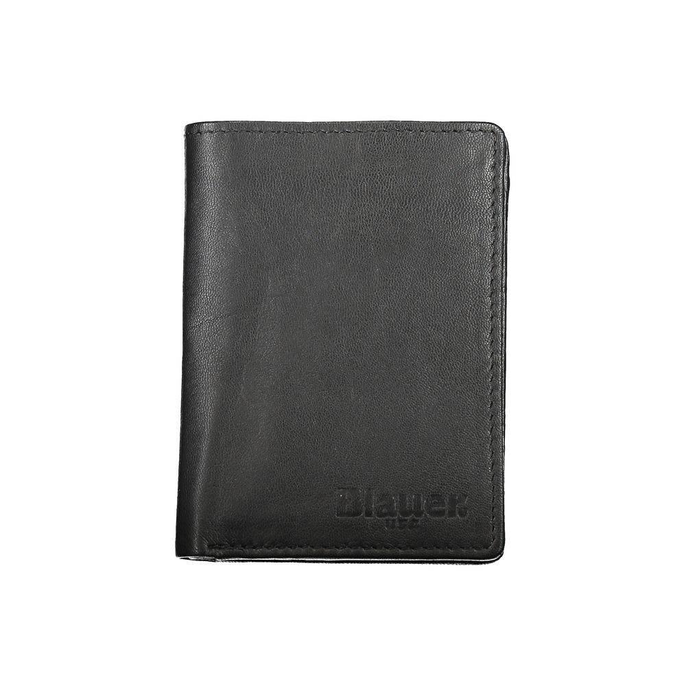 Blauer Elegant Black Leather Dual Compartment Wallet - Hilstor