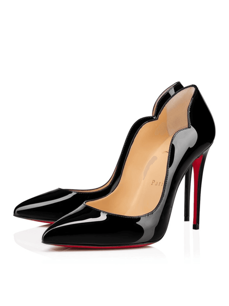 Christian Louboutin Black Patent Leather Hot Chick Pumps 100 - Hilstor