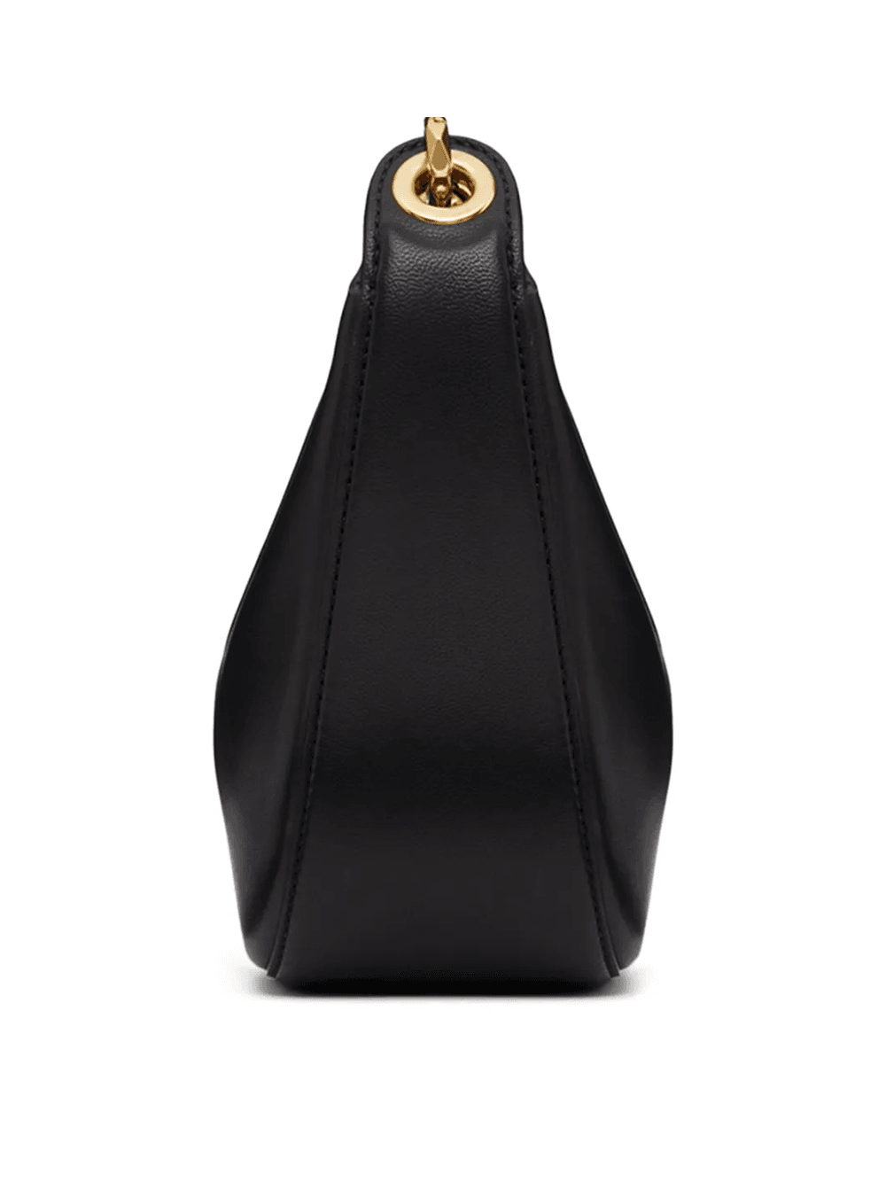 Valentino Garavani Black Leather Mini Hobo Vlogo Shoulder Bag - Hilstor