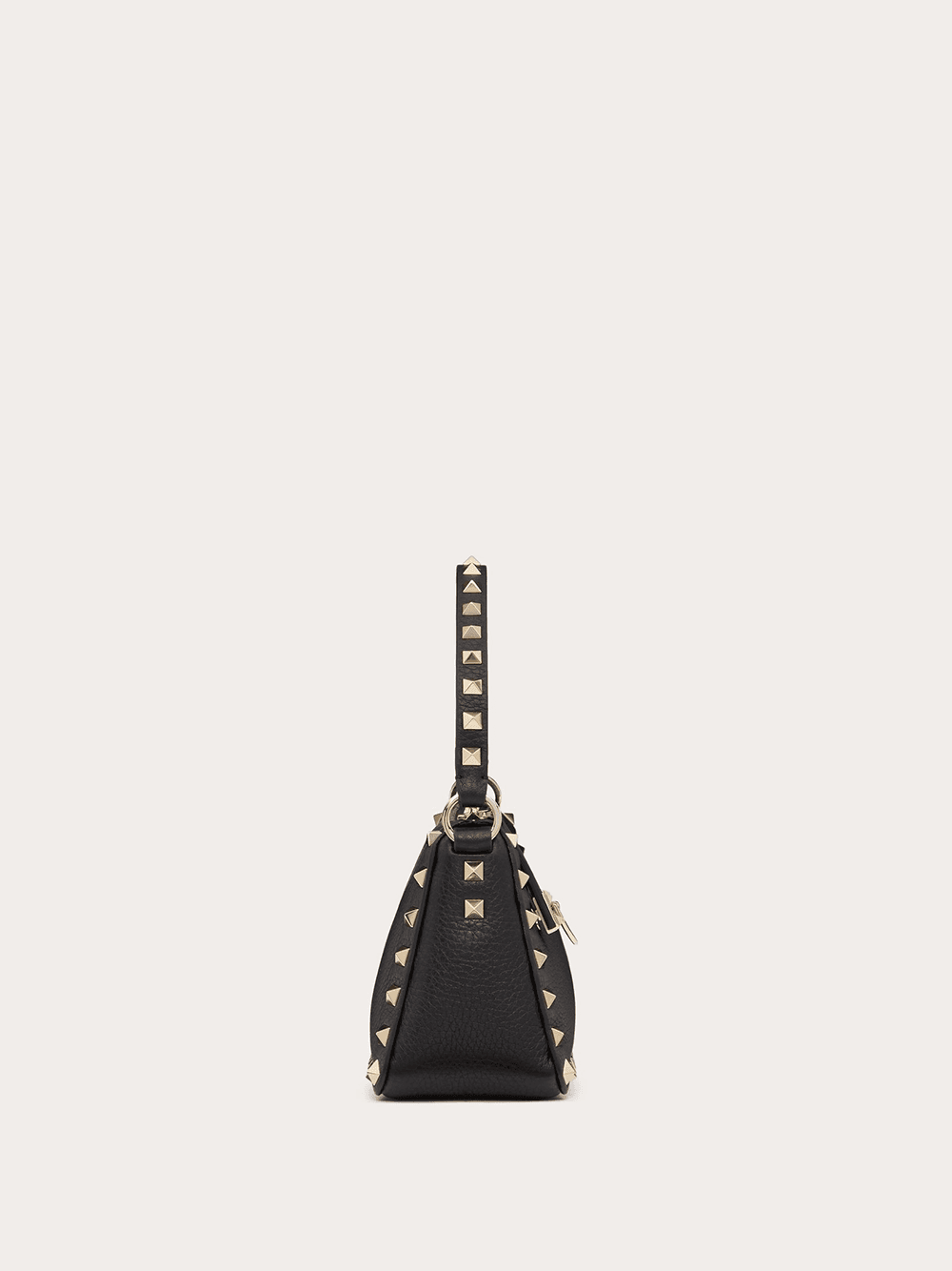 Valentino Garavani Black Garnet Calfskin Small Rockstud Shoulder Bag - Hilstor