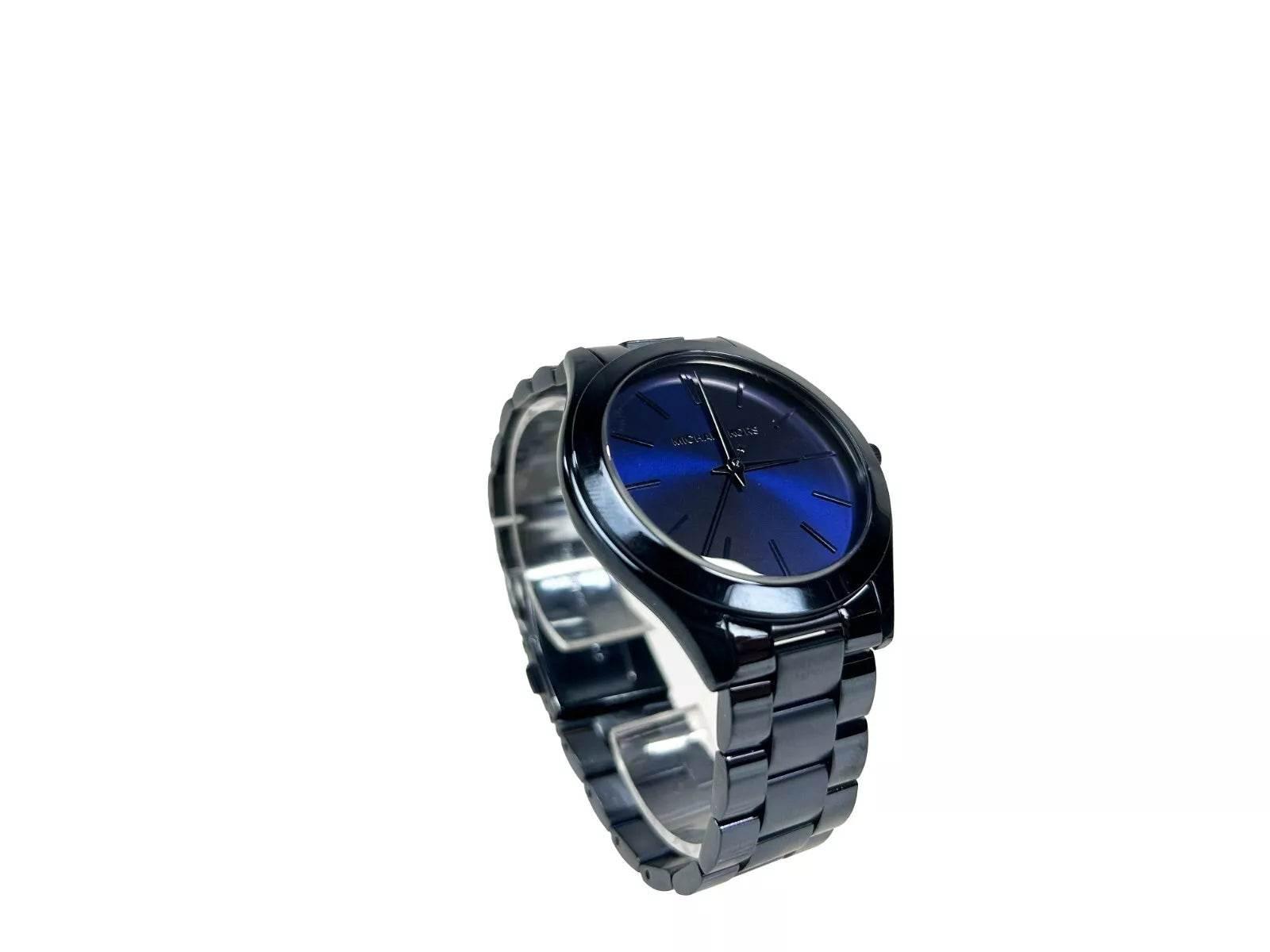 Michael Kors Slim Runway Stainless Steel Watch MK3419 Blue - Hilstor
