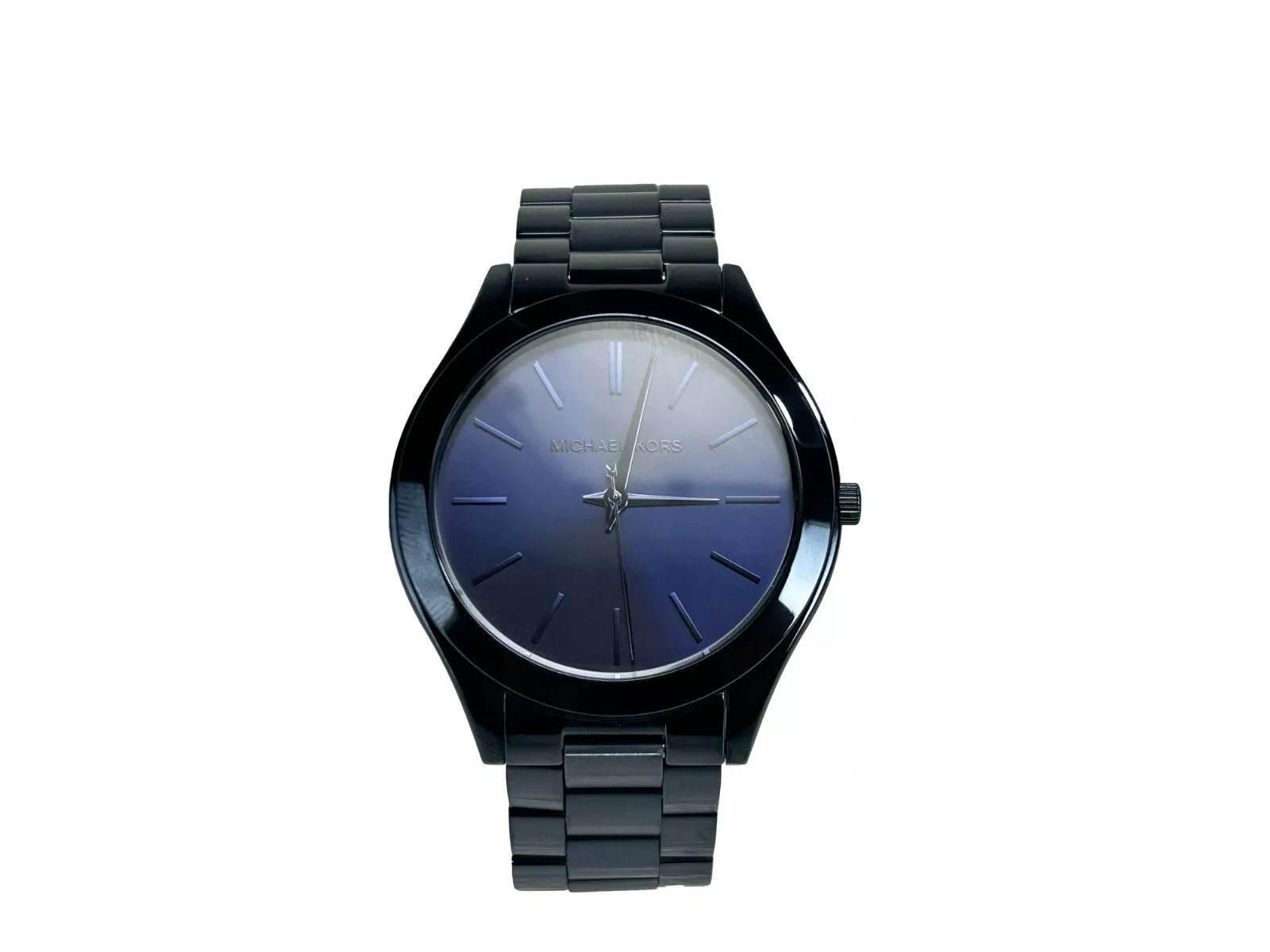 Michael Kors Slim Runway Stainless Steel Watch MK3419 Blue - Hilstor