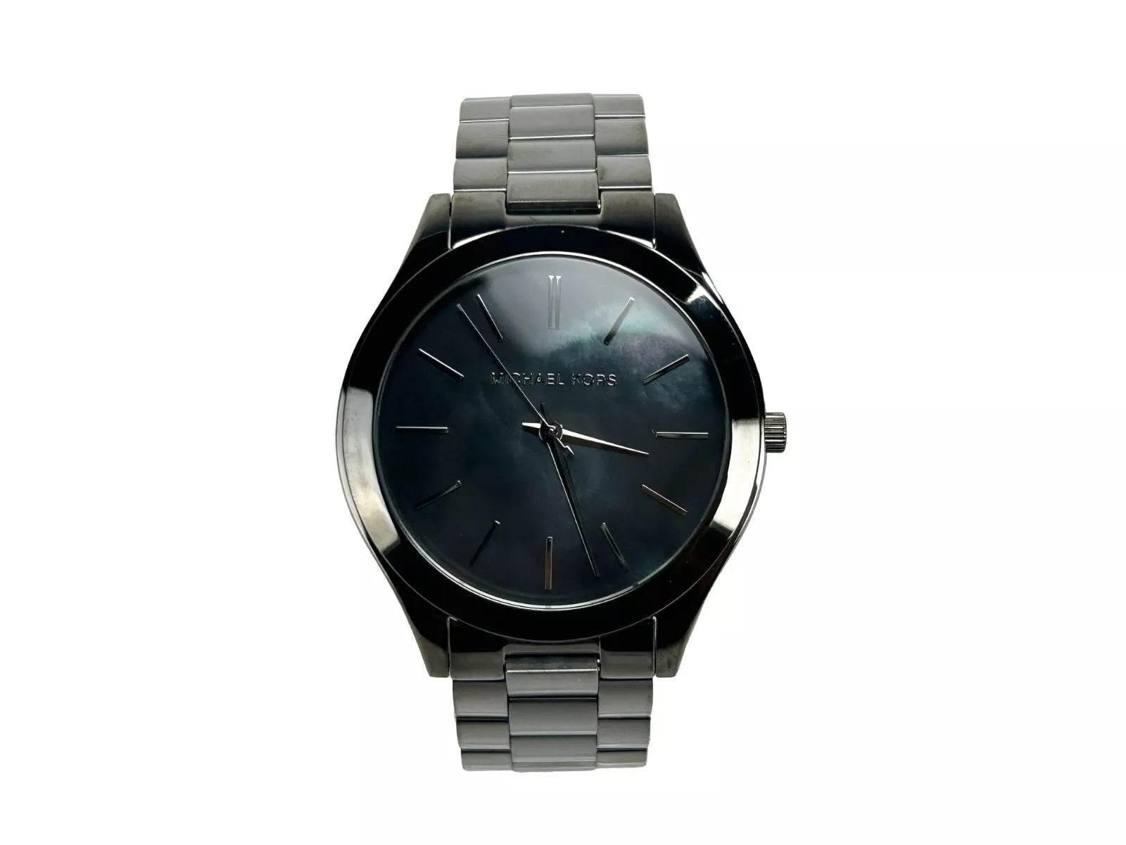 Michael Kors Slim Runway Gun Metal Stainless Steel Watch MK3413 - Hilstor