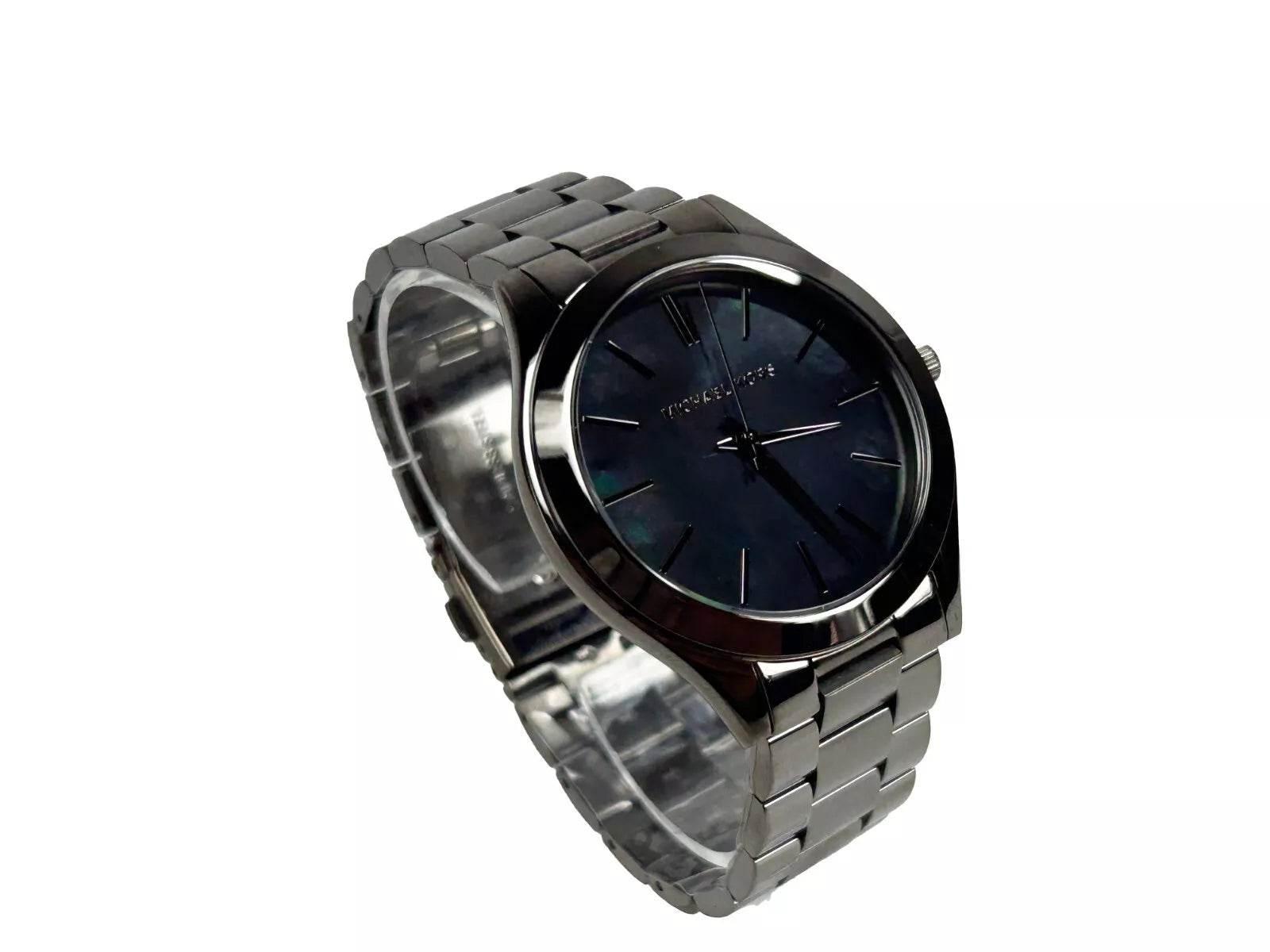 Michael Kors Slim Runway Gun Metal Stainless Steel Watch MK3413 - Hilstor