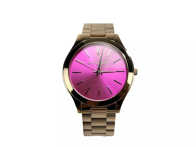 Michael Kors Slim Runway Stainless Steel Watch MK3291 Pink Silver - Hilstor