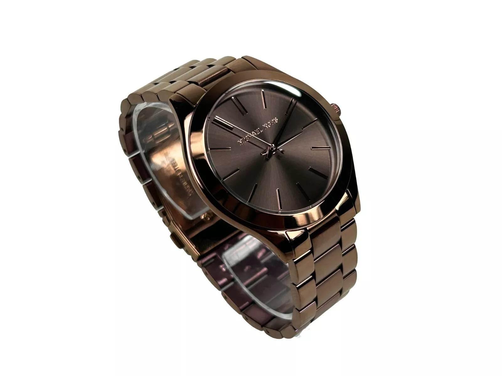 Michael Kors Slim Runway Brown Stainless Steel Watch MK3418 - Hilstor