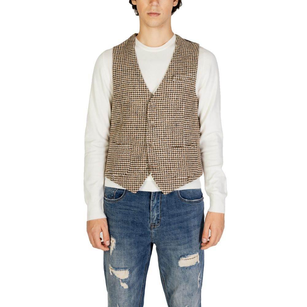 Gianni Lupo Beige Wool Vest - Hilstor