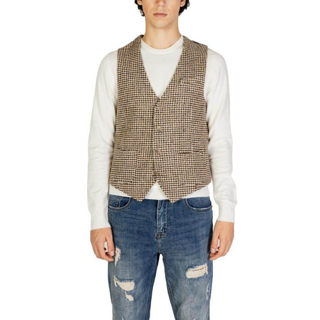 Gianni Lupo Beige Wool Vest - Hilstor