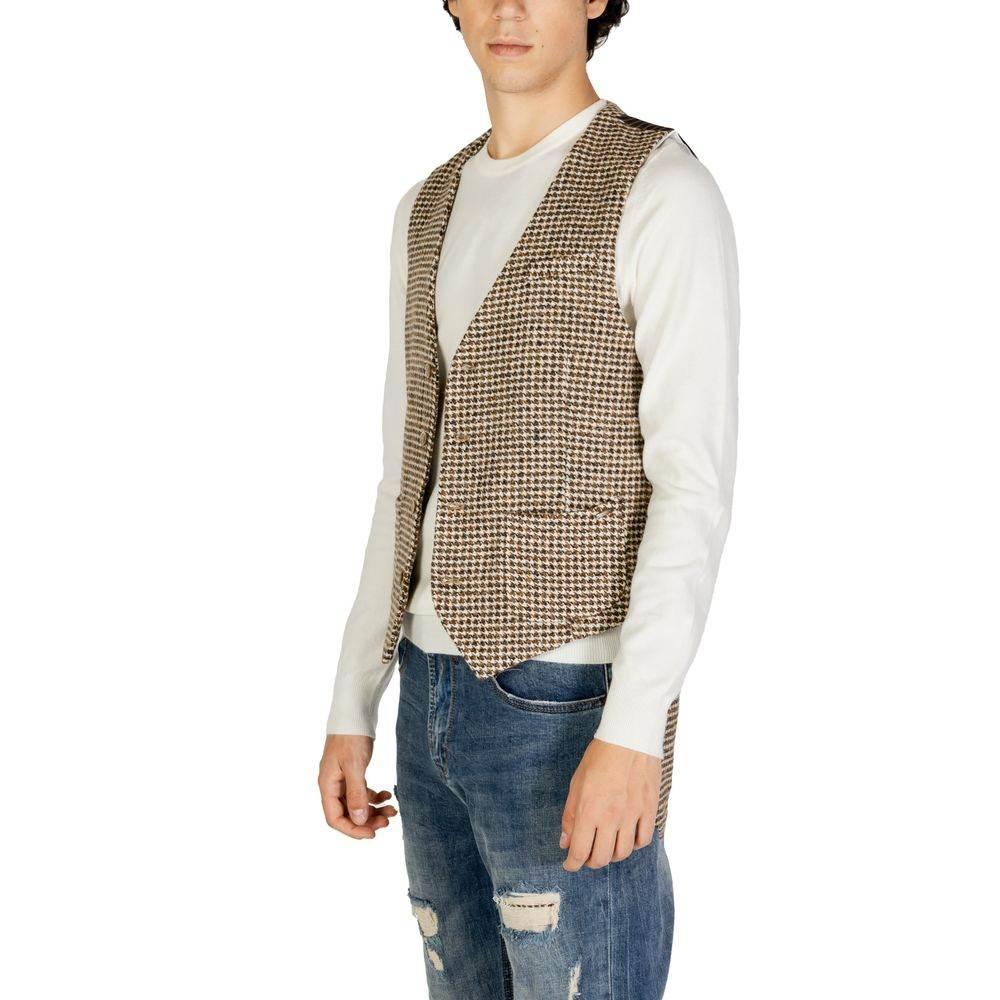 Gianni Lupo Beige Wool Vest - Hilstor