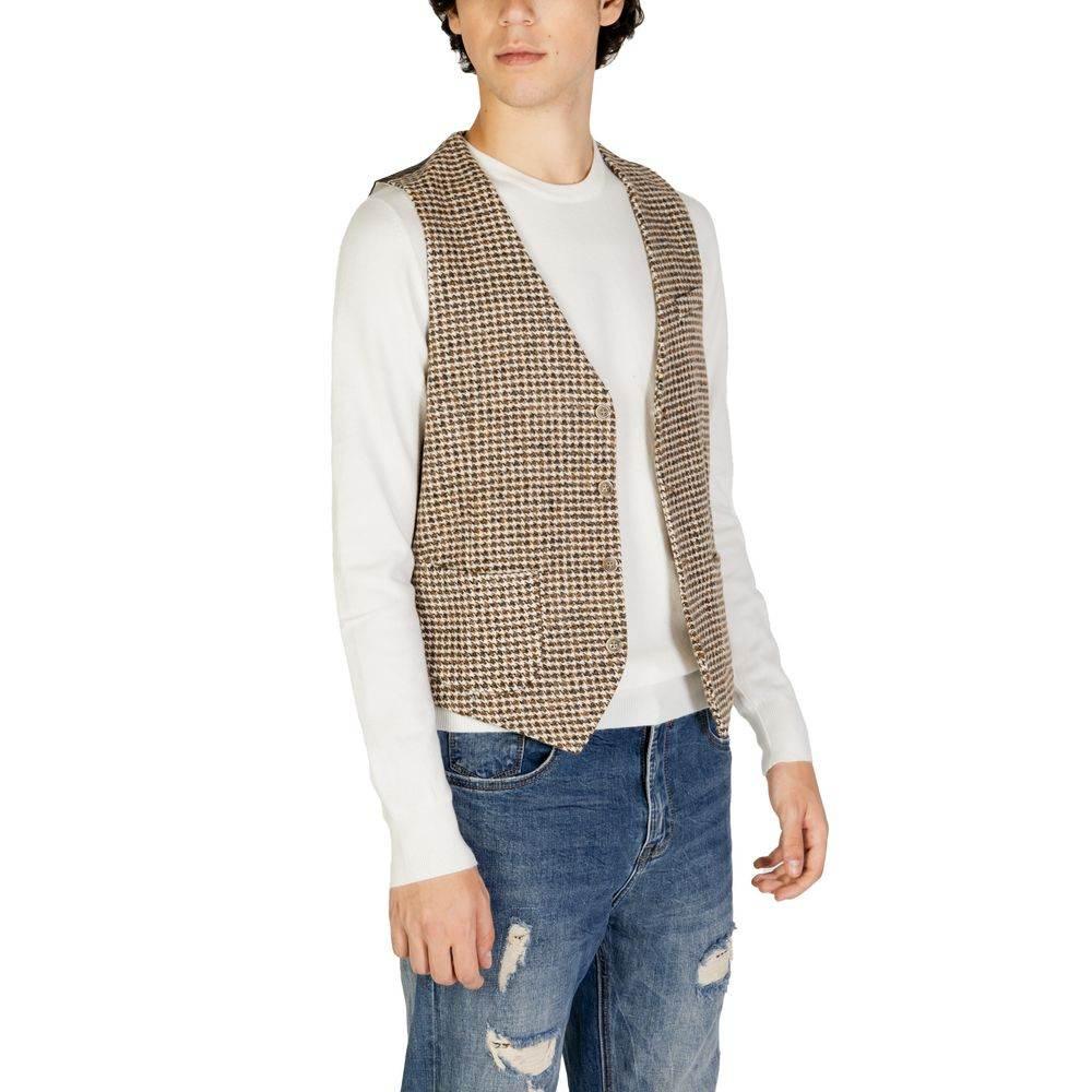 Gianni Lupo Beige Wool Vest - Hilstor