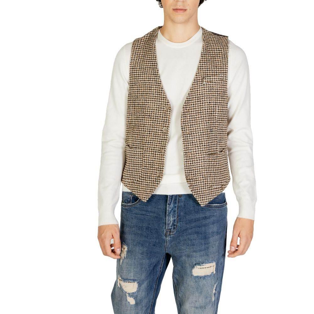 Gianni Lupo Beige Wool Vest - Hilstor
