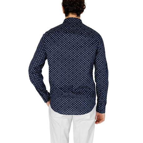 Armani Exchange blå bomuldsskjorte