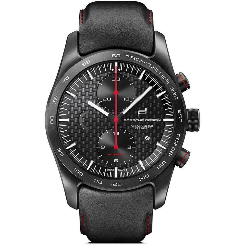 Porsche Design Black Leather Watch - Hilstor